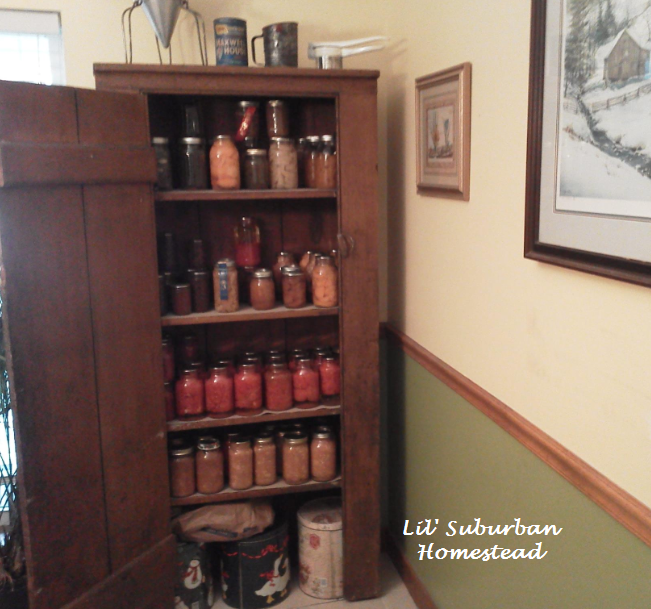 Early Lil  Us!  canning cupboard  Canning  vintage Christmas Happy Pantry Primitive Cupboard   To